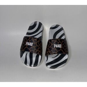 P448 Super Slide Sandals Leopard Zebra Stripes Pool Italy EU 37 Women's 7